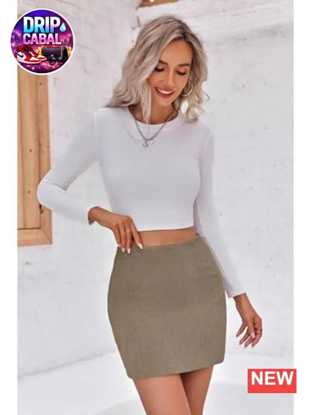 Wenrine Women's High Waisted A-Line Corduroy Mini Skirt with Back Zipper